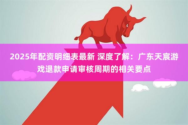 2025年配资明细表最新 深度了解：广东天宸游戏退款申请审核周期的相关要点
